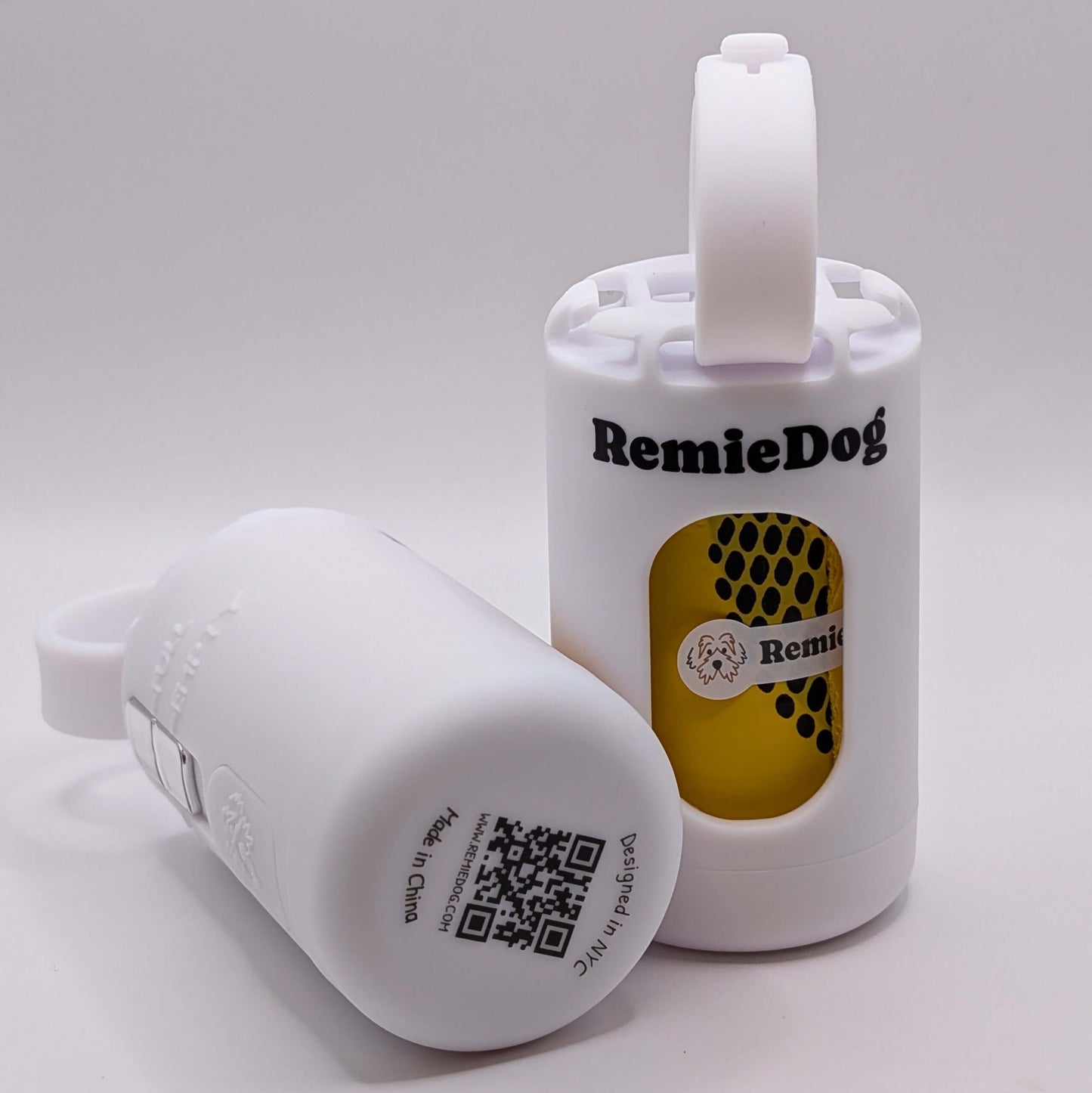 Dog Poop Bag Dispenser + One-by-One Compostable Bags Bundle